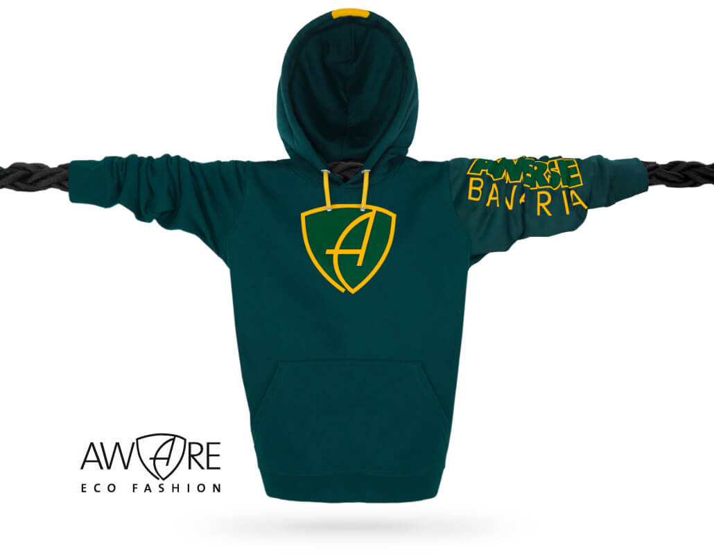 Ammersee Kapuzenpullover Forest Grün Ammersee Kapuzenpullover Hoodie 100% Biobaumwolle CBo | Forest Mandarin