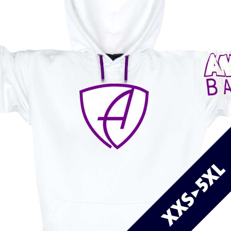 Ammersee Kapuzenpullover Hoodie 100% Biobaumwolle CBo | White Purple