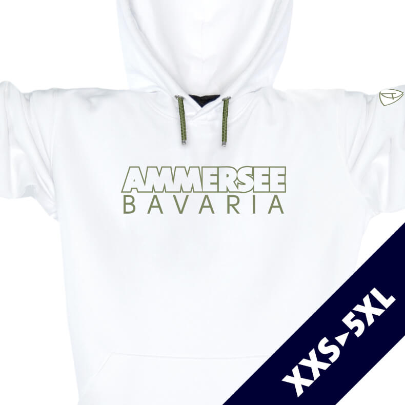 Ammersee Kapuzenpullover Hoodie 100% Biobaumwolle CTo | White Khaki