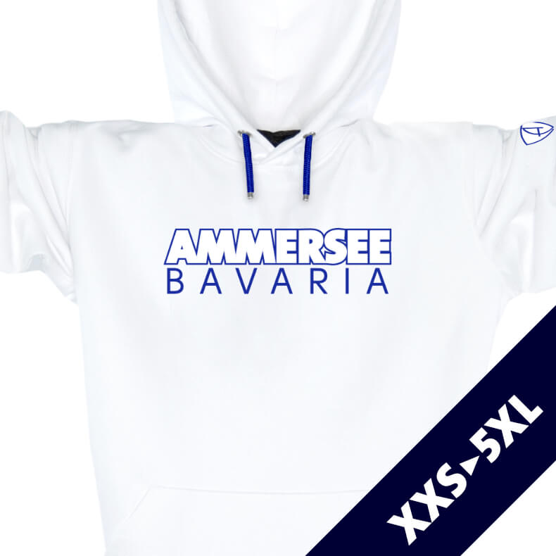 Ammersee Kapuzenpullover Hoodie 100% Biobaumwolle CTo | White Royal