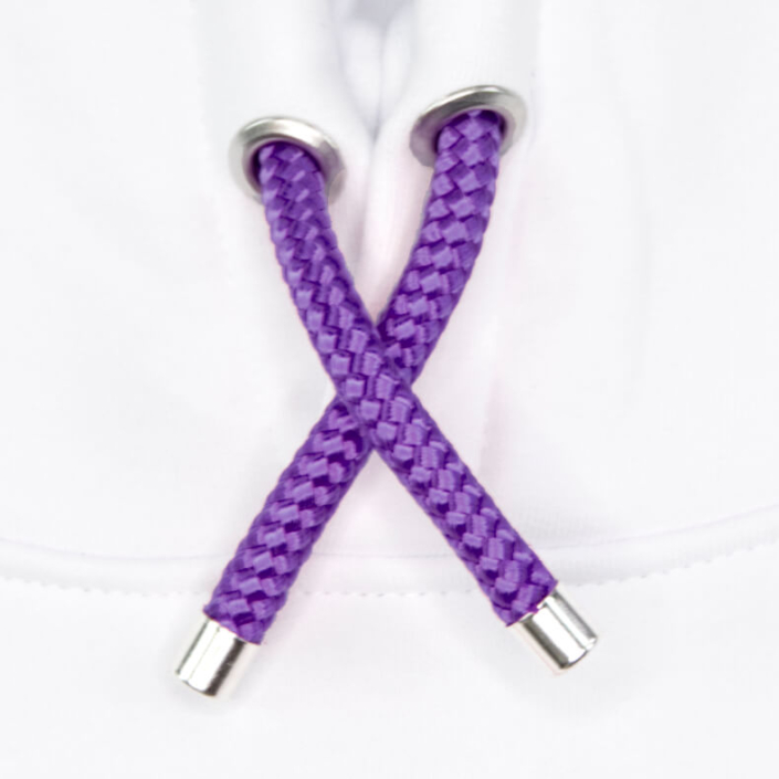 Ammersee Kapuzenpullover Hoodie 100% Biobaumwolle CTo | White Purple
