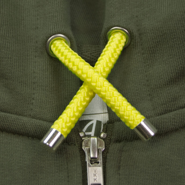 Ammersee Stier-Kapuzenjacke Unisex 100% Biobaumwolle Bull One | Khaki Lime