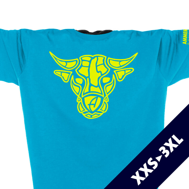 Ammersee Stier T-Shirt Unisex 100 % Biobaumwolle Bull One | Aqua Lime