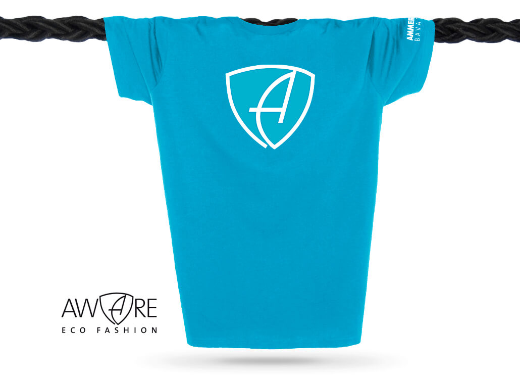 AMMERSEE T-Shirt Unisex Aqua Ammersee T-Shirt Unisex 100 % Biobaumwolle CBo | Aqua White