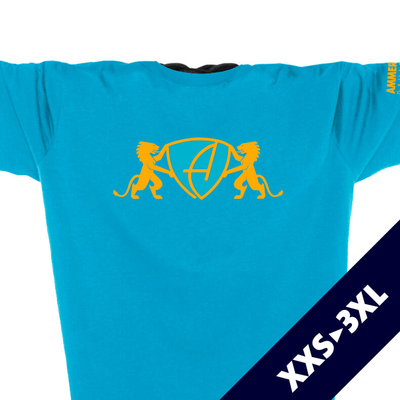Ammersee Löwen T-Shirt Unisex 100 % Biobaumwolle Lion | Aqua Mandarin