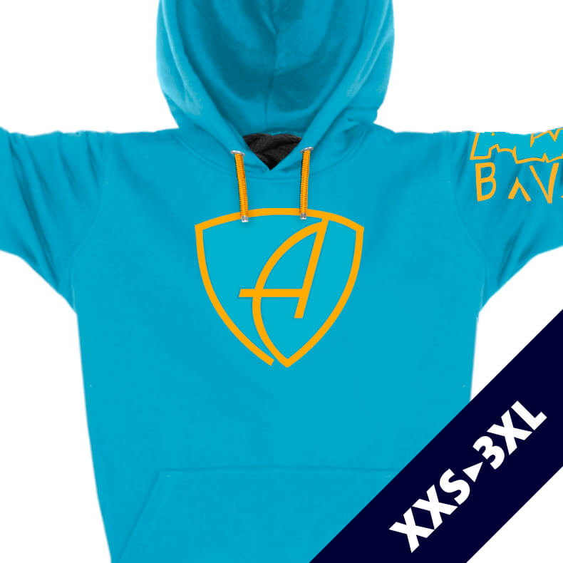 Ammersee Kapuzenpullover Hoodie 100% Biobaumwolle CBo | Aqua Mandarin