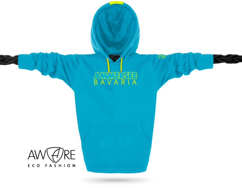 Ammersee Kapuzenpullover Aqua-Blue abs hoody cto aqualime01