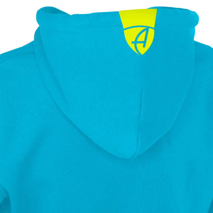Ammersee Echsen Kapuzenpullover Hoodie 100% Biobaumwolle Gecko One | Aqua Lime