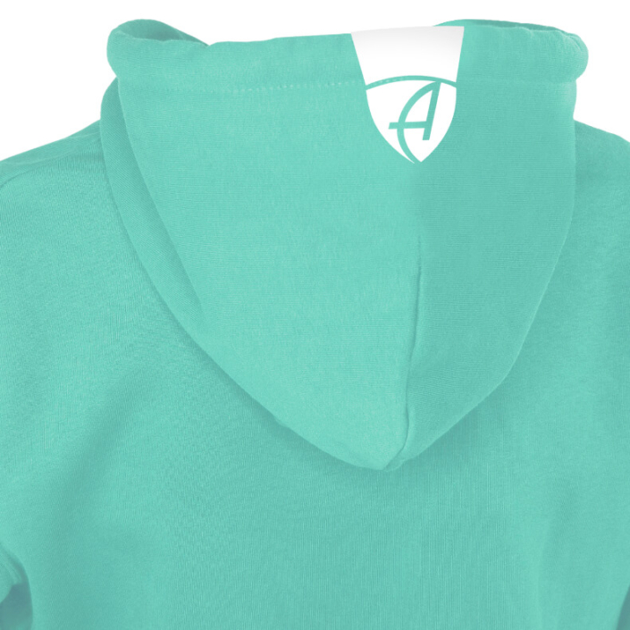 Ammersee Echsen Kapuzenpullover Hoodie 100% Biobaumwolle Gecko One | Mint White