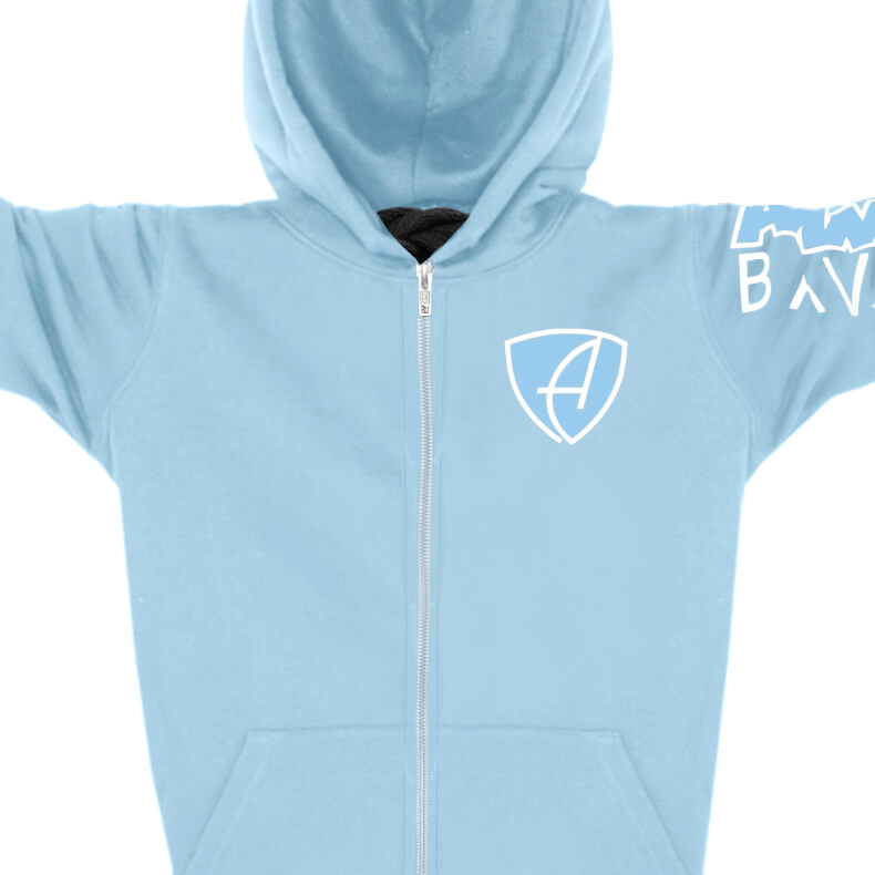 Ammersee Kinder-Kapuzenjacke Unisex 100% Biobaumwolle CSo | Sky White