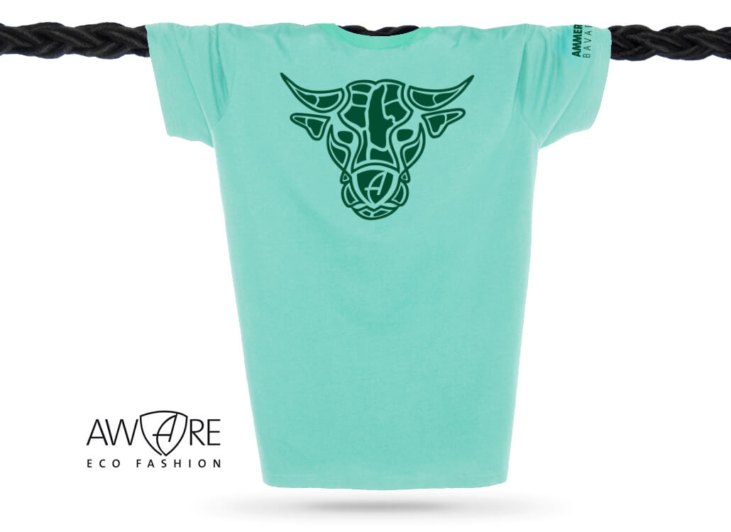AMMERSEE T-Shirt Unisex Mint Ammersee Stier T-Shirt Unisex 100 % Biobaumwolle Bull One | Mint Forest