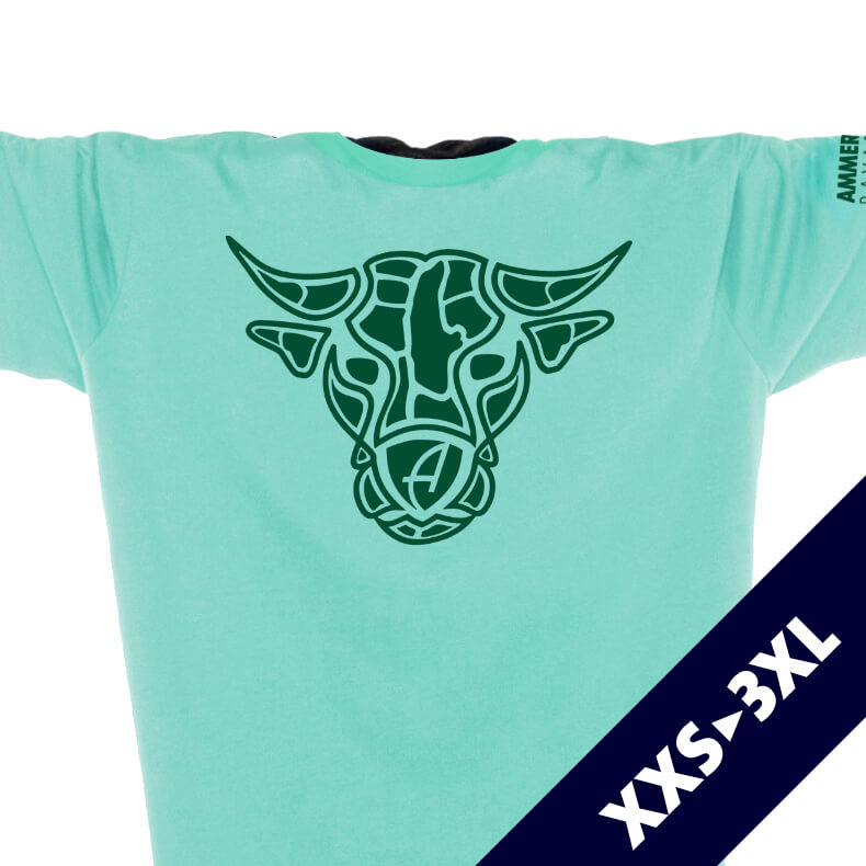 Ammersee Stier T-Shirt Unisex 100 % Biobaumwolle Bull One | Mint Forest