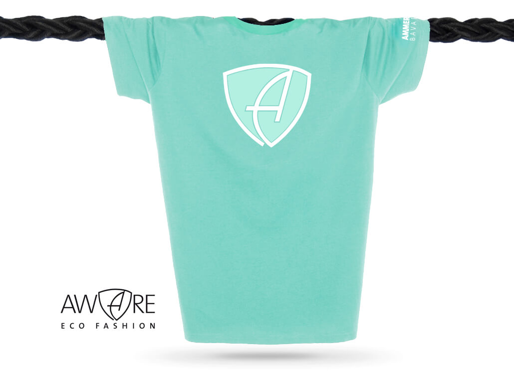 AMMERSEE T-Shirt Unisex Mint Ammersee T-Shirt Unisex 100 % Biobaumwolle CBo | Mint White