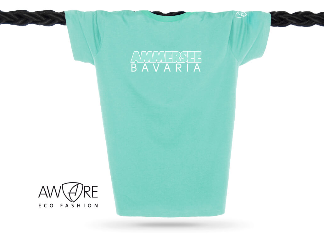 AMMERSEE T-Shirt Unisex Mint Ammersee T-Shirt Unisex 100 % Biobaumwolle CTo | Mint White