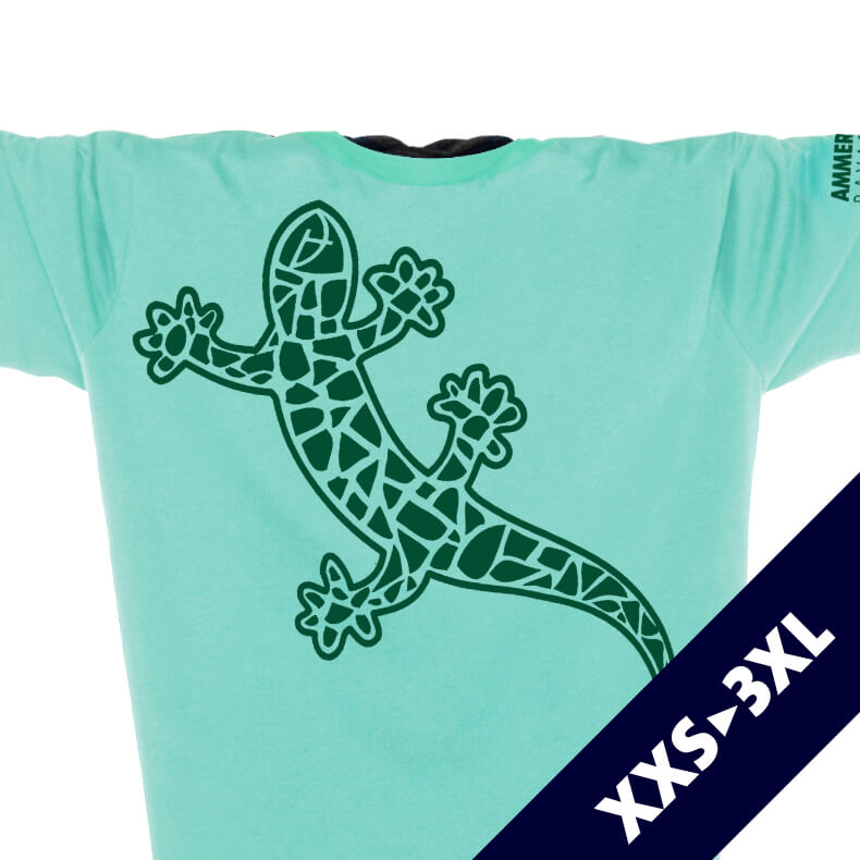 Ammersee Echsen T-Shirt Unisex 100 % Biobaumwolle Gecko One | Mint Forest