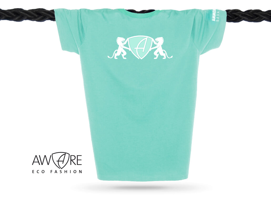 AMMERSEE T-Shirt Unisex Mint Ammersee Löwen T-Shirt Unisex 100 % Biobaumwolle Lion | Mint White
