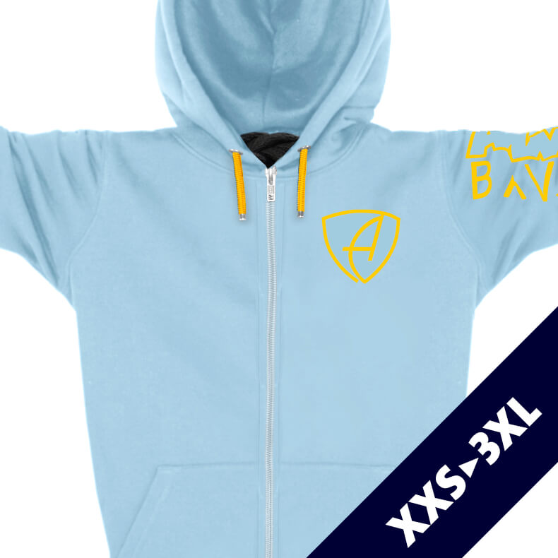 Ammersee Kapuzenjacke Hoodie 100% Biobaumwolle CSo | Sky Mandarin