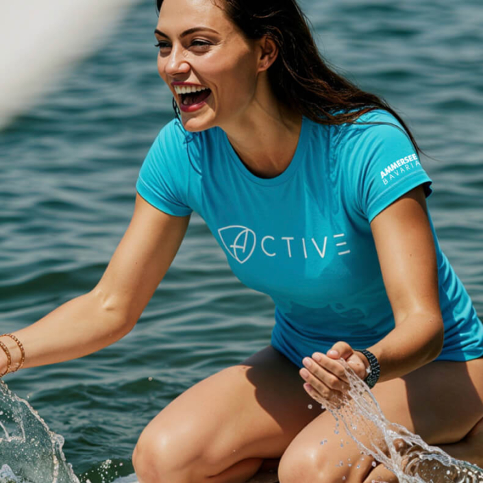 Damen T-Shirt Sportfunktion Active Eco Sports ABt | Aqua White