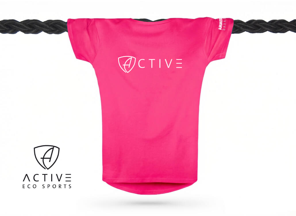 Damen T-Shirt Sportfunktion Active Eco Sports ABt | Neopink White