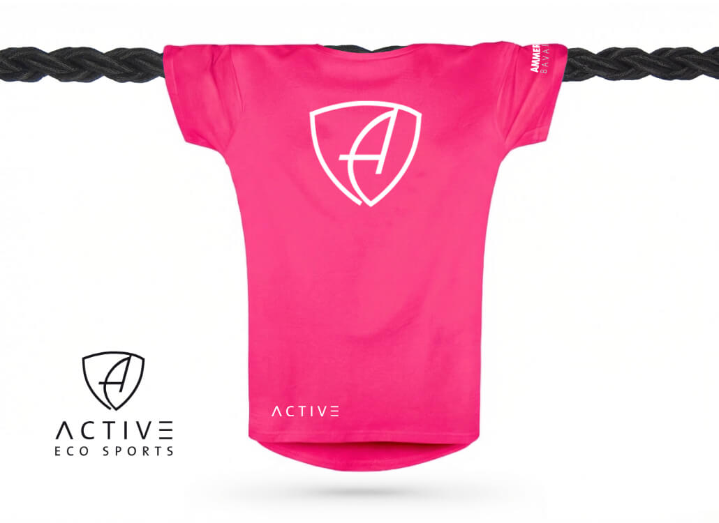 Damen T-Shirt Sportfunktion Active Eco Sports CBo | Neopink White