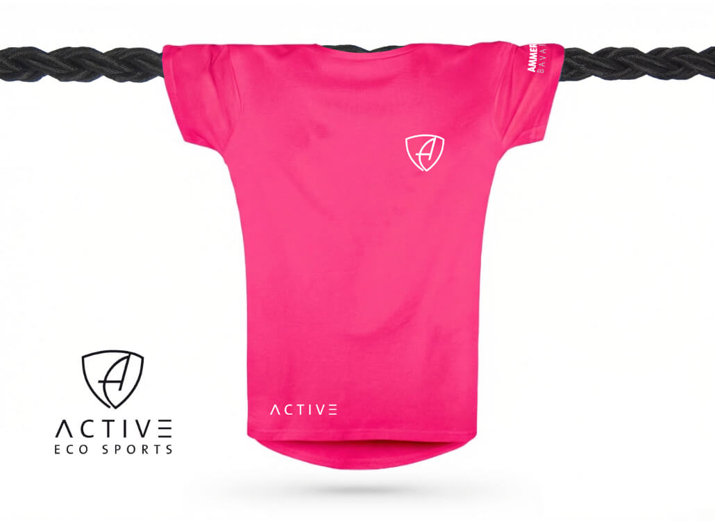 Damen T-Shirt Sportfunktion Active Eco Sports CGo | Neopink White