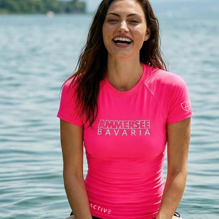 Damen T-Shirt Sportfunktion Active Eco Sports CTo | Neopink White