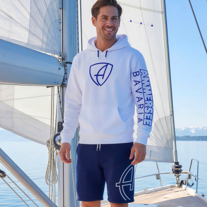 Ammersee Joggingshort Unisex Kurze Hose Biobaumwolle CBa | Navy White