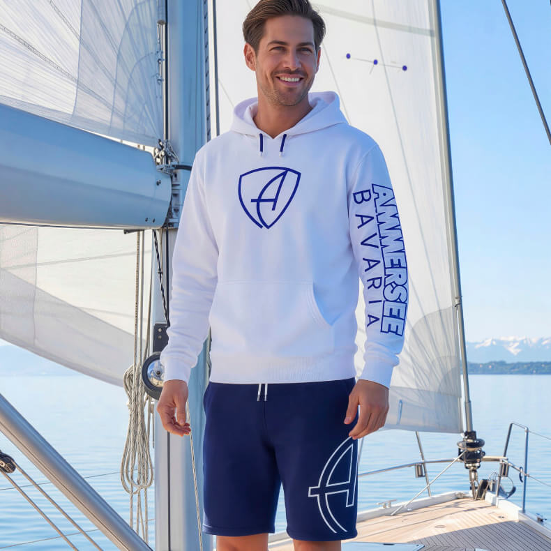 Ammersee Joggingshort Unisex Kurze Hose Biobaumwolle CBa | Navy White