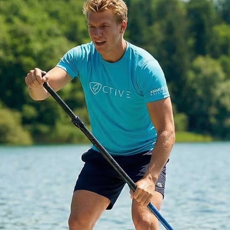 Herren T-Shirt Sportfunktion Active Eco Sports ABt | Aqua White