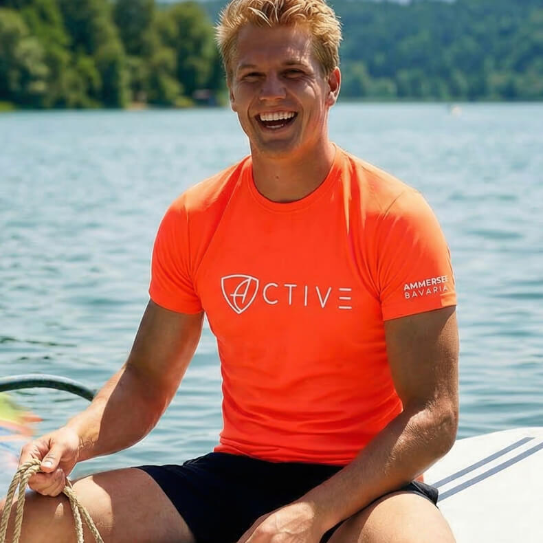 Herren T-Shirt Sportfunktion Active Eco Sports ABt | Neorange White