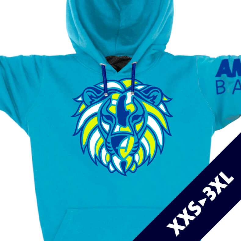 Ammersee Löwen Kapuzenpullover Hoodie 100% Biobaumwolle Lion | Aqua Fresh