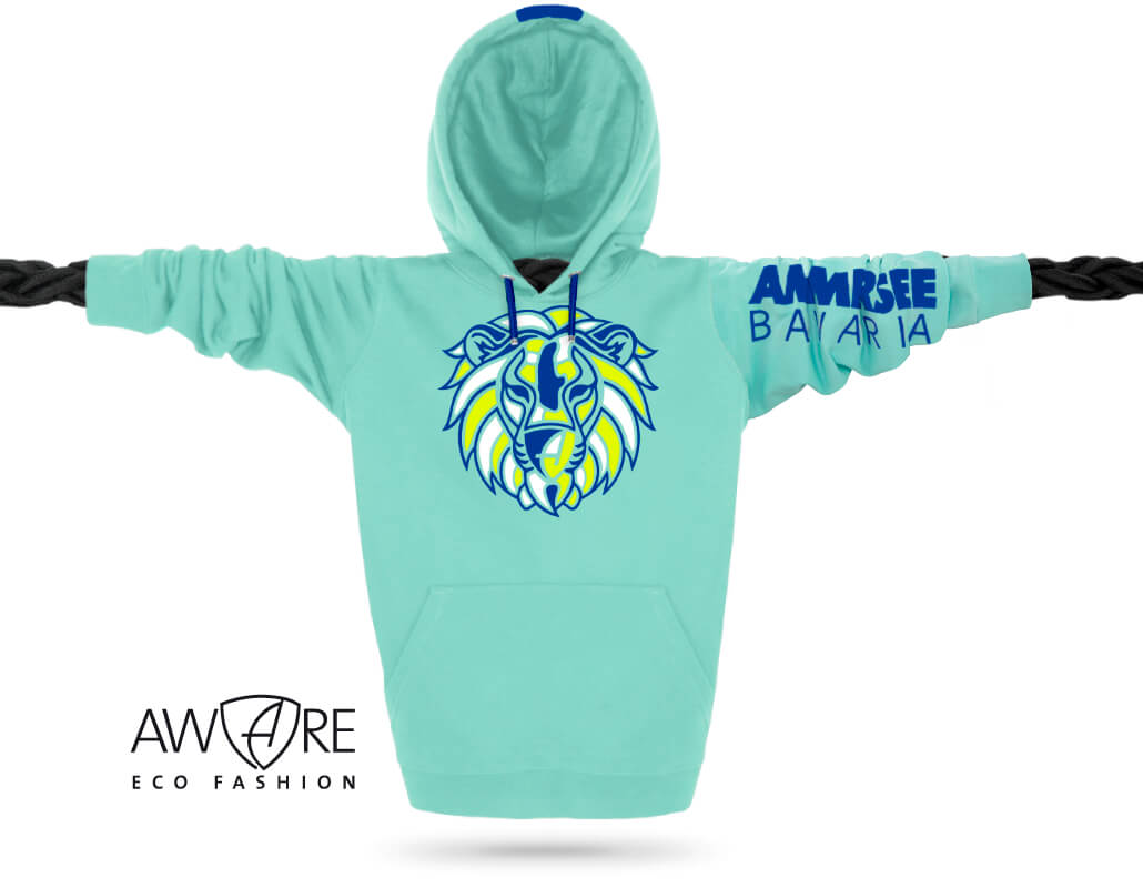 Ammersee Löwen Kapuzenpullover Hoodie 100% Biobaumwolle Lion | Mint Alex