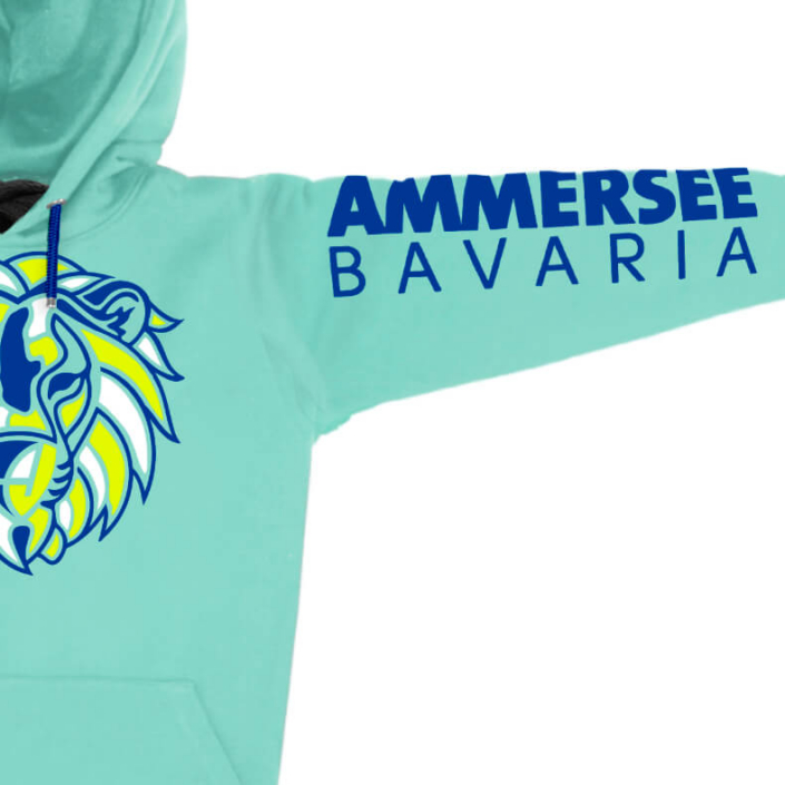 Ammersee Löwen Kapuzenpullover Hoodie 100% Biobaumwolle Lion | Mint Alex