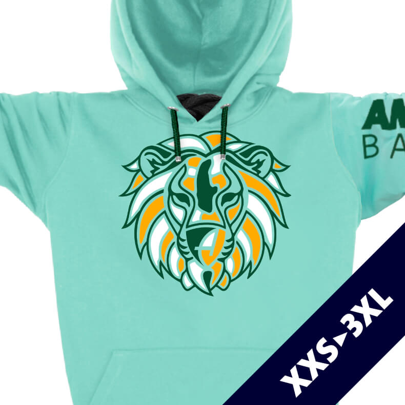 Ammersee Löwen Kapuzenpullover Hoodie 100% Biobaumwolle Lion | Mint Spice