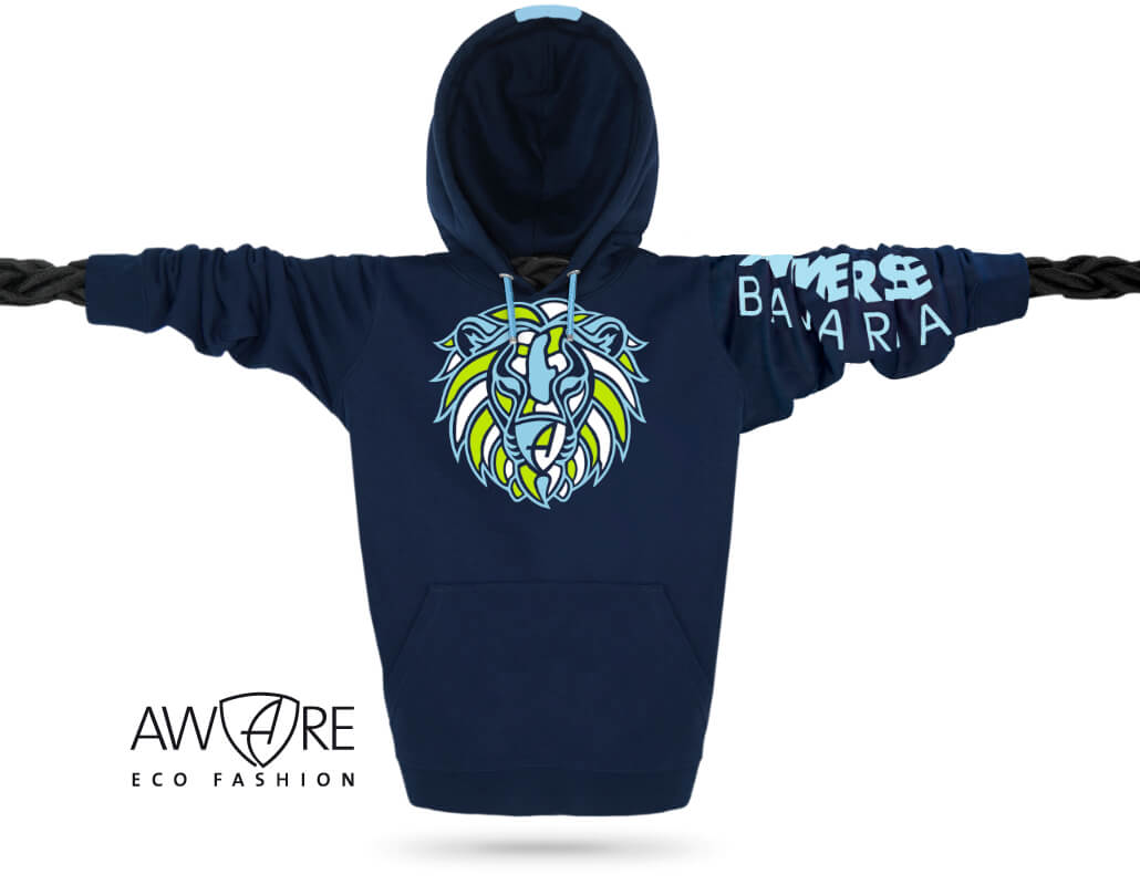 Ammersee Löwen Kapuzenpullover Hoodie 100% Biobaumwolle Lion | Navy Bavarian
