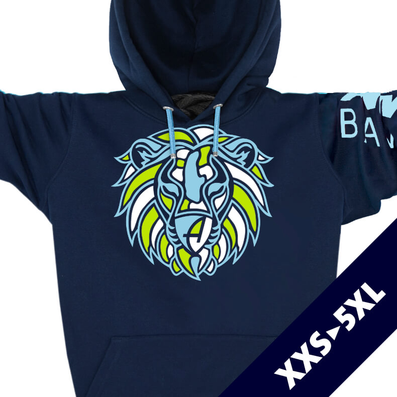 Ammersee Löwen Kapuzenpullover Hoodie 100% Biobaumwolle Lion | Navy Bavarian