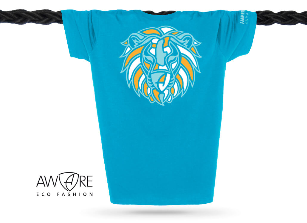 Ammersee Löwen T-Shirt Unisex 100 % Biobaumwolle Lion | Aqua Sun
