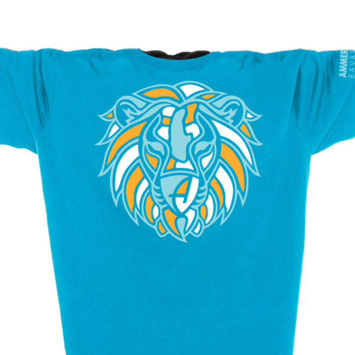 Ammersee Löwen T-Shirt Unisex 100 % Biobaumwolle Lion | Aqua Sun