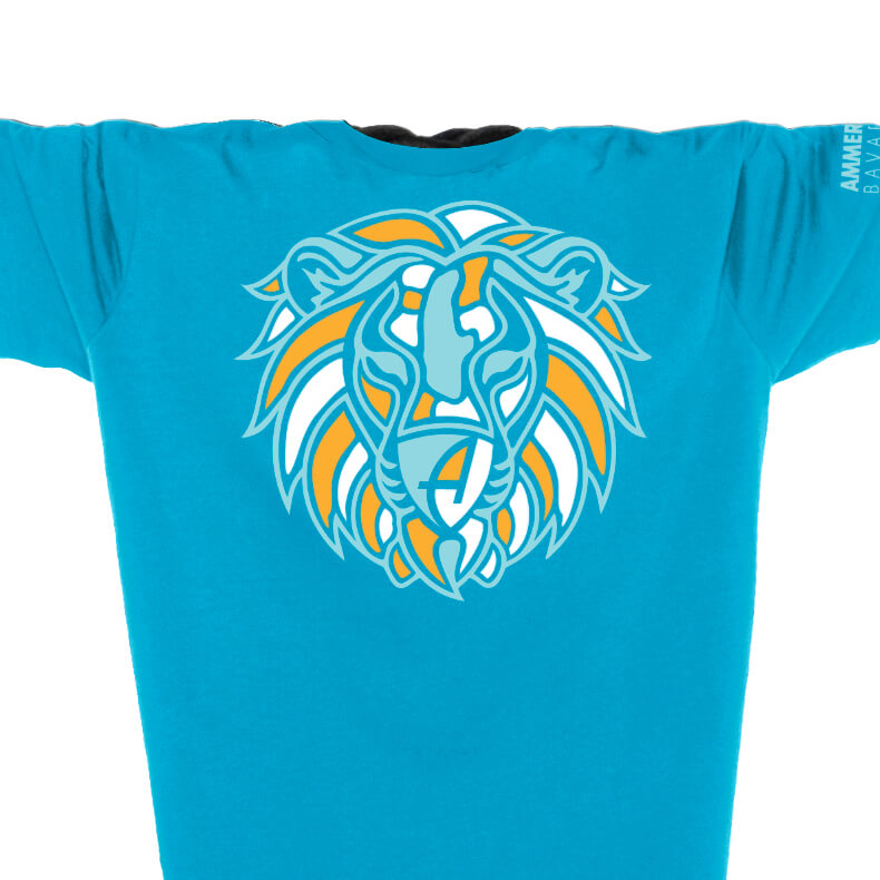 Ammersee Löwen T-Shirt Unisex 100 % Biobaumwolle Lion | Aqua Sun
