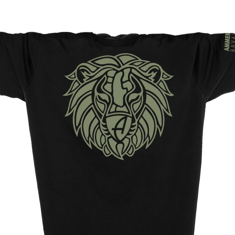 Ammersee Löwen T-Shirt Unisex 100 % Biobaumwolle Lion One | Black Khaki
