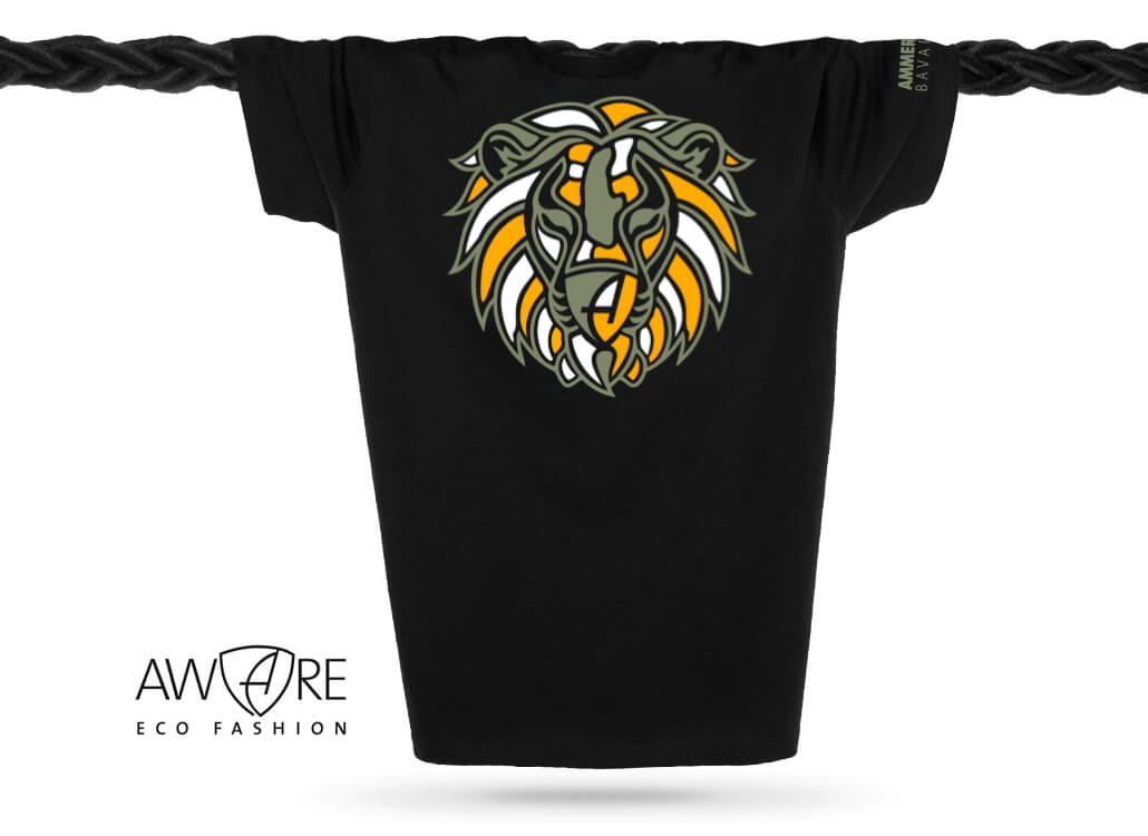 Ammersee Löwen T-Shirt Unisex 100 % Biobaumwolle Lion | Black Savanna