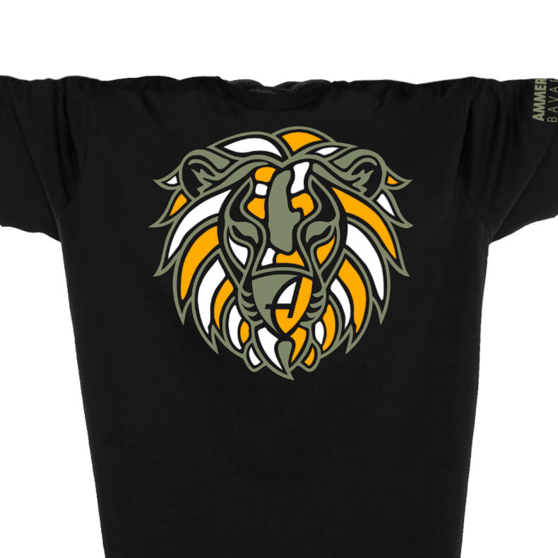 Ammersee Löwen T-Shirt Unisex 100 % Biobaumwolle Lion | Black Savanna