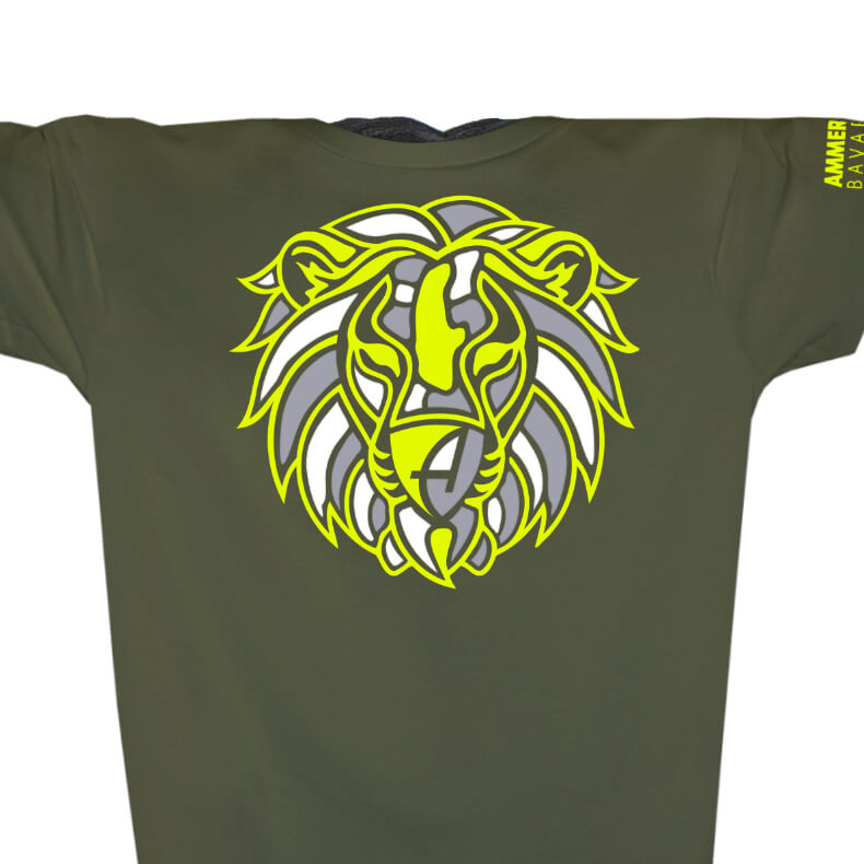 Ammersee Löwen T-Shirt Unisex 100 % Biobaumwolle Lion | Khaki Lime