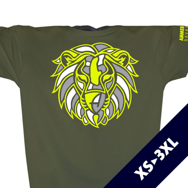 Ammersee Löwen T-Shirt Unisex 100 % Biobaumwolle Lion | Khaki Lime