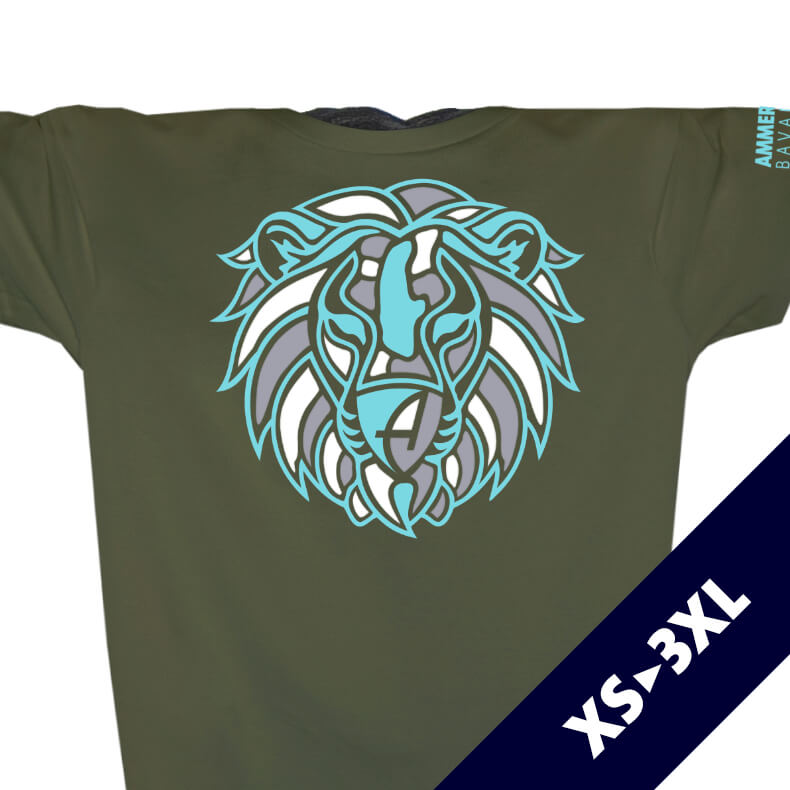 Ammersee Löwen T-Shirt Unisex 100 % Biobaumwolle Lion | Khaki Mint