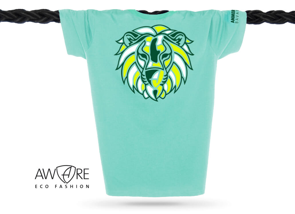 Ammersee Löwen T-Shirt Unisex 100 % Biobaumwolle Lion | Mint Breeze