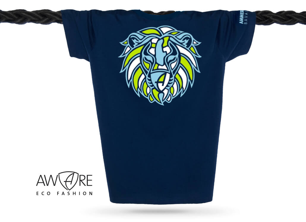 Ammersee Löwen T-Shirt Unisex 100 % Biobaumwolle Lion | Navy Bavarian