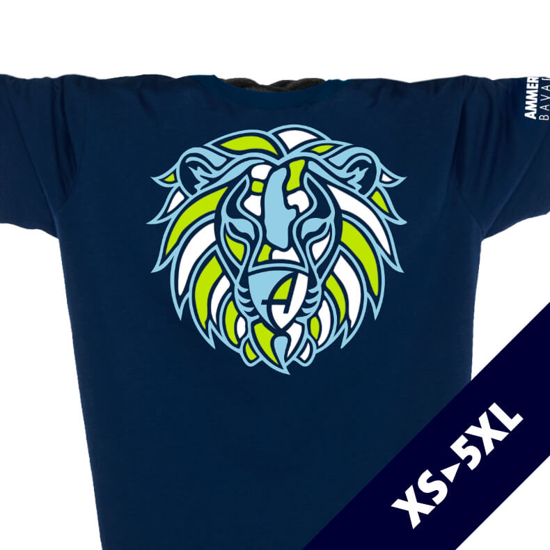 Ammersee Löwen T-Shirt Unisex 100 % Biobaumwolle Lion | Navy Bavarian