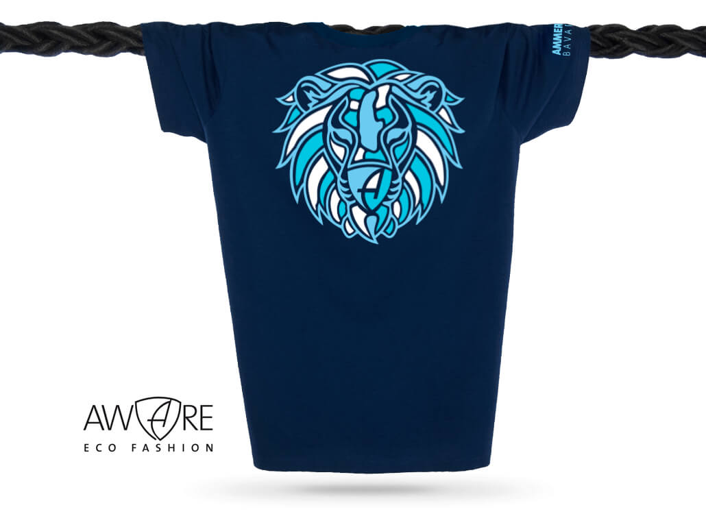 Ammersee Löwen T-Shirt Unisex 100 % Biobaumwolle Lion | Navy Sky