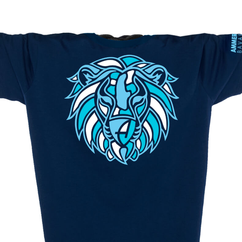 Ammersee Löwen T-Shirt Unisex 100 % Biobaumwolle Lion | Navy Sky